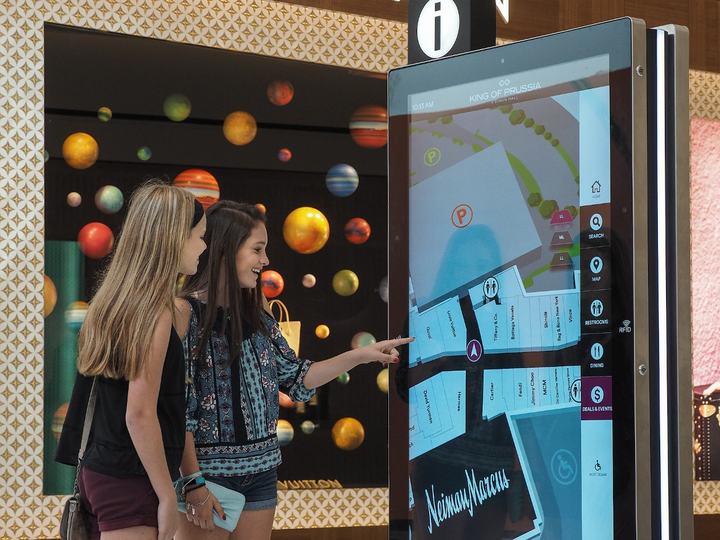 Digital directory in a shopping center