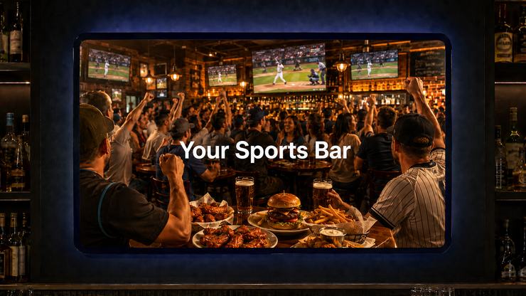 Sports bar takeover step 4 — Your commercial shown on every screen